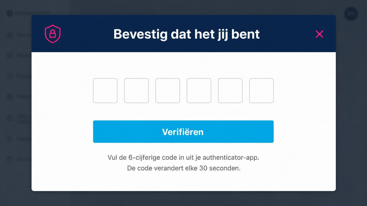 Gebruiker voert de 6-cijferige code uit de authenticator-app in